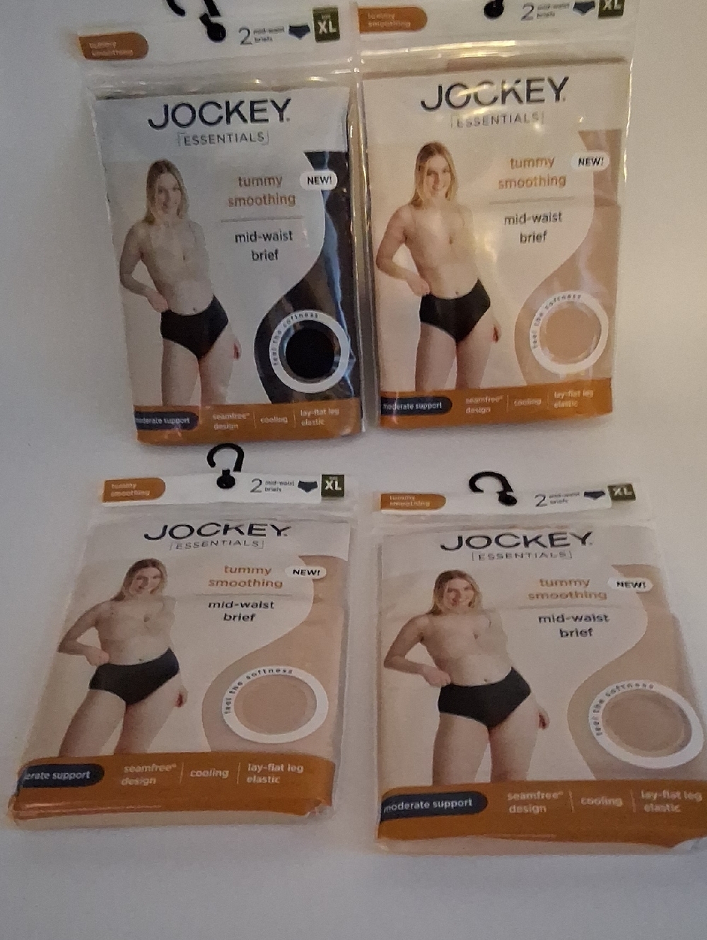Jockey Essentials Tummy Smoothing Mid-waist Briefs 4 Packs